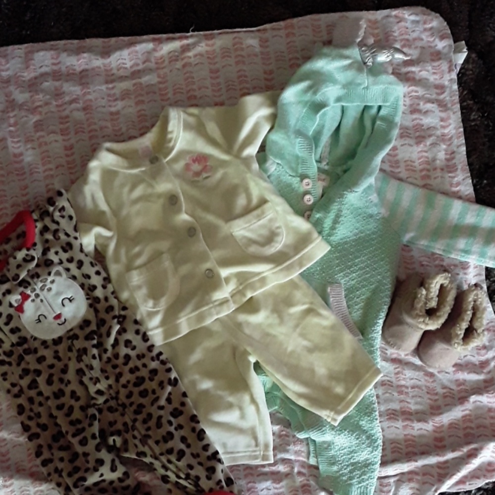 0-3mos baby girl warm clothes bundle
